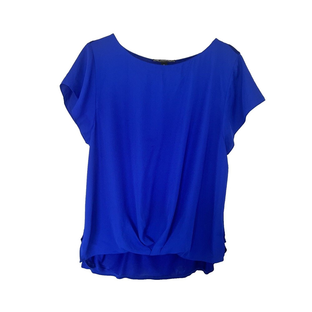 Inc International Concepts Women's Royal Blue Solid Pullover Blouse Top Size XL